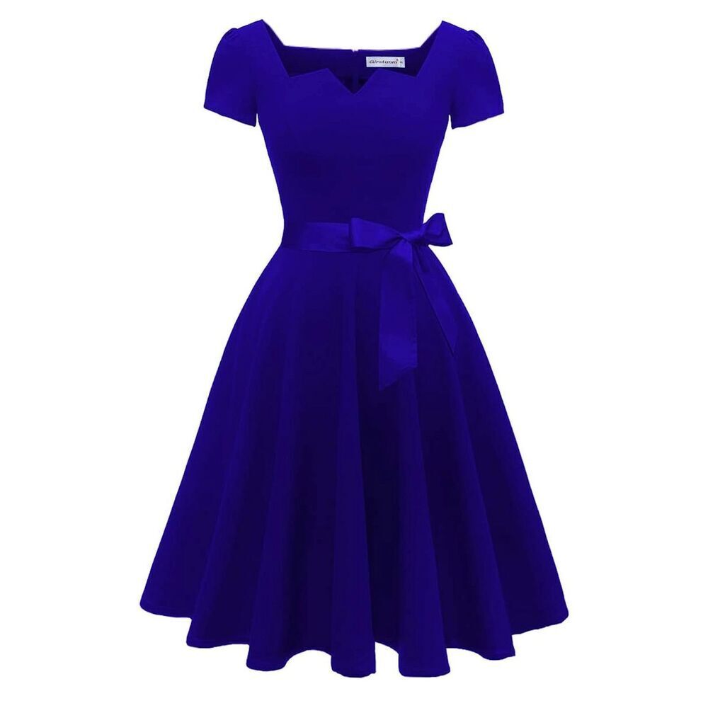 NEW Classic Tea Dress Swing Cocktail Pockets S NO BELT